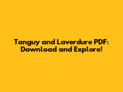 Tanguy and Laverdure PDF: Download and Explore!
