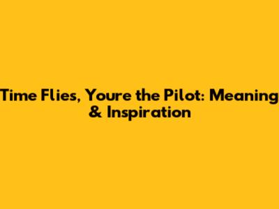 Time Flies, You're the Pilot: Meaning & Inspiration