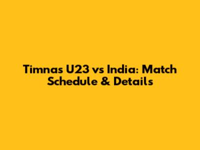 Timnas U23 vs India: Match Schedule & Details