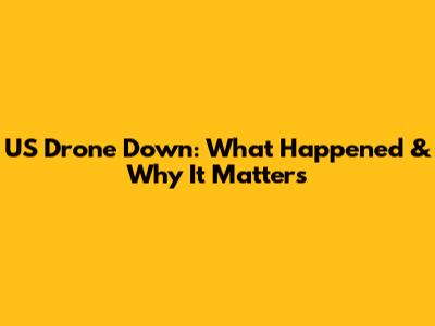 US Drone Down: What Happened & Why It Matters