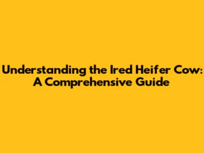Understanding the Ired Heifer Cow: A Comprehensive Guide