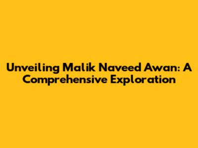 Unveiling Malik Naveed Awan: A Comprehensive Exploration