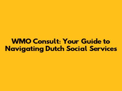 WMO Consult: Your Guide to Navigating Dutch Social Services