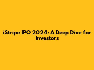 iStripe IPO 2024: A Deep Dive for Investors